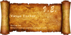 Vanya Eszter névjegykártya